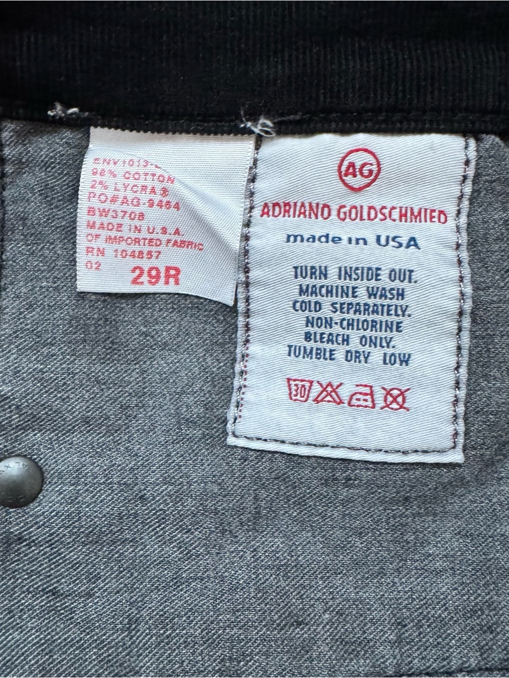 AG Adriano Goldschmied The Angel Bootcut Corduroy Pants Black Size 29 - Picture 6 of 6